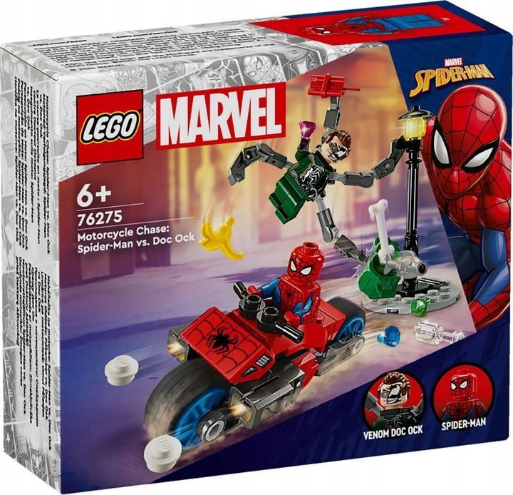 Lego Marvel 76275 Pościg Na Motocyklu Spider Man Vs Doc Ock Zestaw Klo