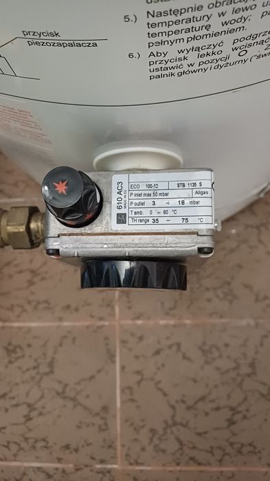 Gazowy podgrzewacz wody Termica P150SP 152 l, rok 2022, stan bardzo dobry