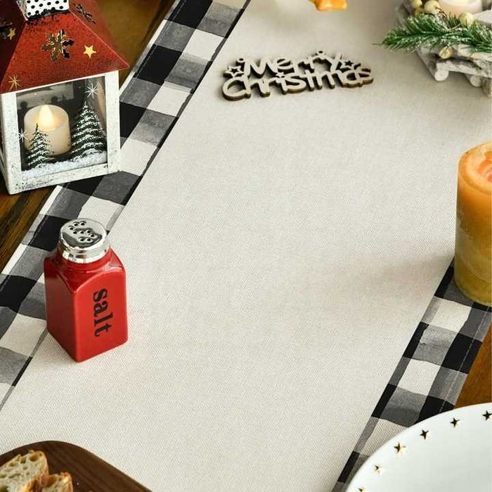 Obrus Bieżnik Biały Dekoracja na Stół Świąteczny Boże Narodzenie 183cm