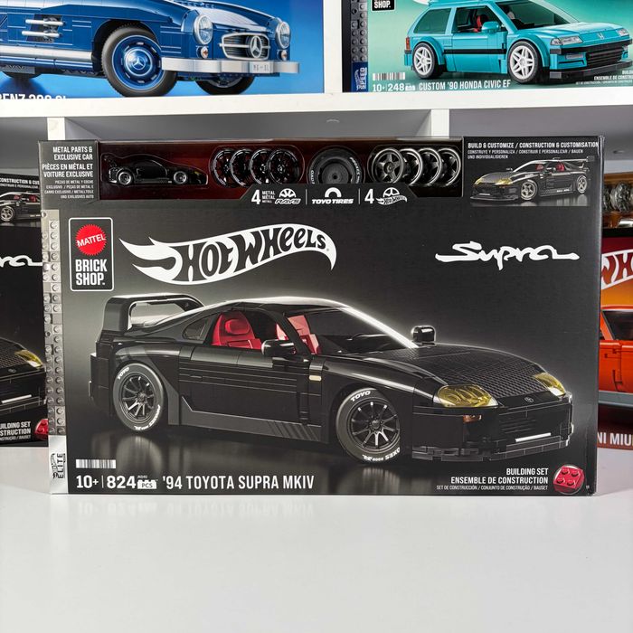 Конструктор Hot Wheels Mattel Brick Shop Хот Вілс ‘Toyota Supra '94 MKIV 824 Деталей JKG40 Набір Маттел Брік Шоп Тойота Супра 94 хот вілс