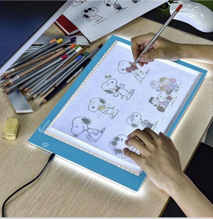 Light Box rysunek A4, tablica kreślarska z 3 poziomami