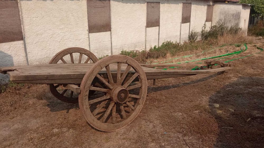 Carroça de bois com travão