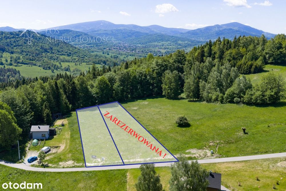 Działka z MPZP , prąd w działce (skrzynka)— 1285 m², Jeleśnia-Janiki - Widok 2