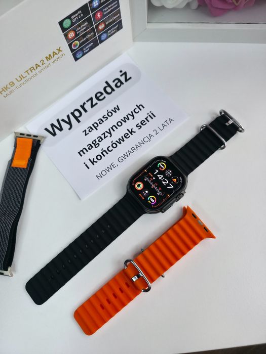 Smartwatch HK Ultra Max – AMOLED 2,12", połączenia Bluetooth, nowy