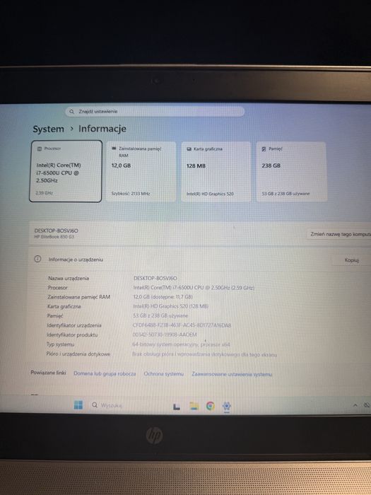 Laptop HP EliteBook 850 G3
