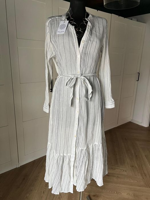 Nowa z metkami biała narzutka na strój kąpielowy z bawełny Blue Island