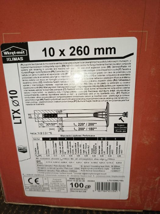 Kołki/ dyble do mocowania styropianuu