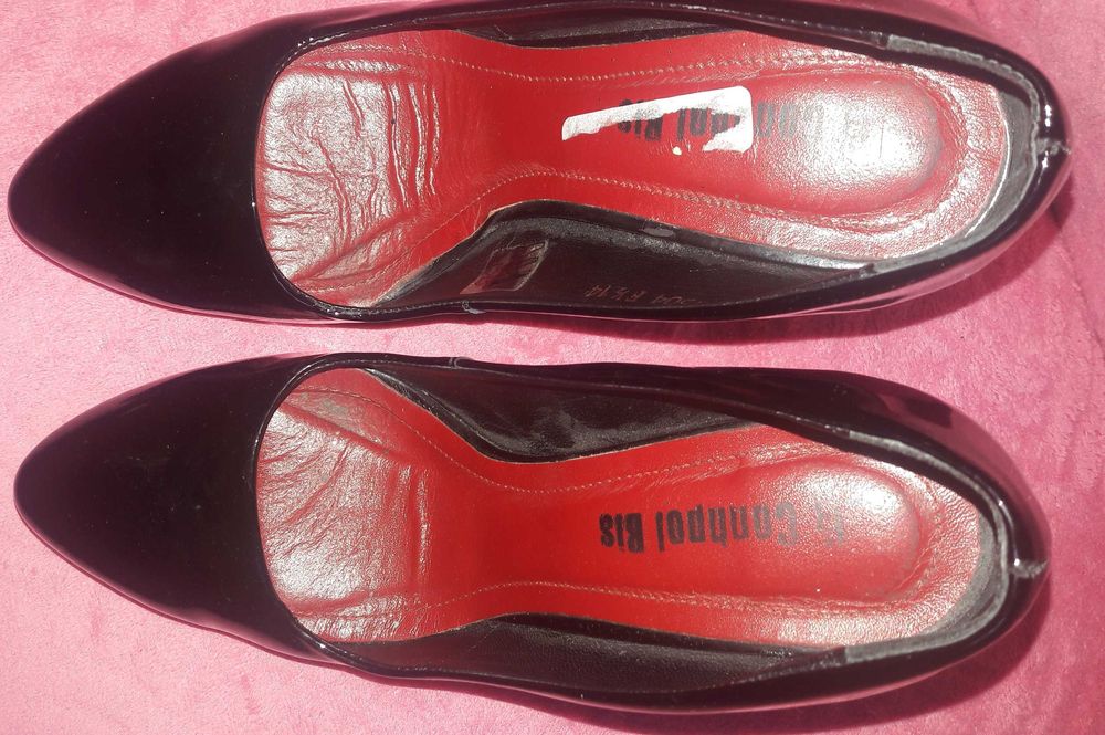 Czarne lakierowane Szpilki skórzane Conhpol BIS 37