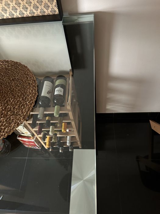 Mesa alta de vidro 1mx0,80m