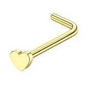Kolczyk do nosa złoty serduszko L piercing serce
