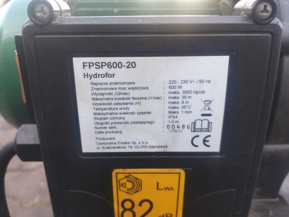 Hydrofor używany 230 v FPSP600-20 sprawny