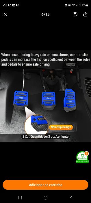 Protetor de pedal de carro