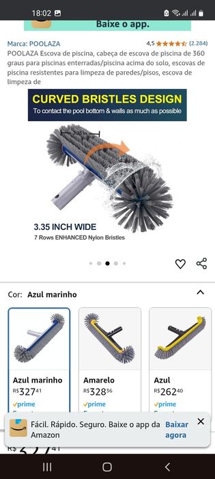 Escova de piscinas 17,5"