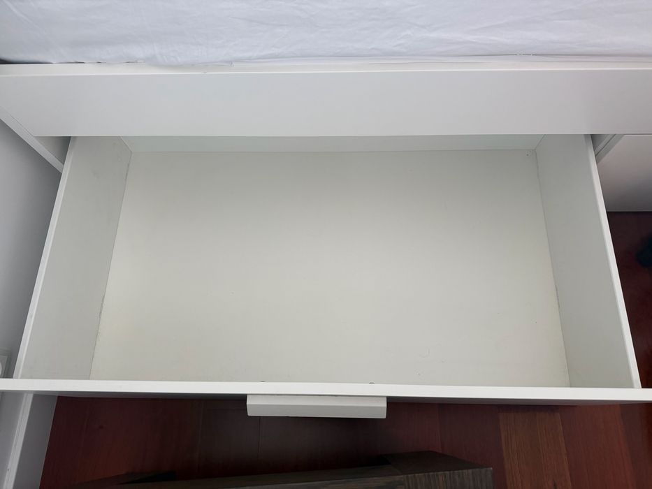 Cama de casal com 4 gavetas de arrumação + colchão | 145x210 cm