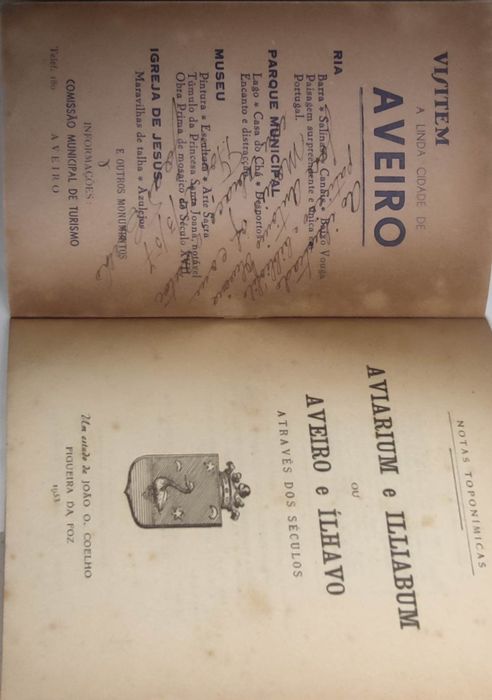 Livro - P-FF - Aviarium e Illiabum ou Aveiro e Ílhavo  - F da Foz