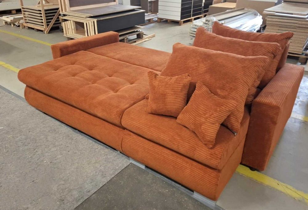 Sofa narożna w tkaninie SZTRUKS