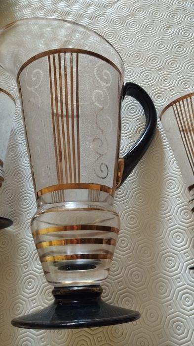 Conjunto de jarra e seis copos de cristal novos. Em Lisboa entrego em