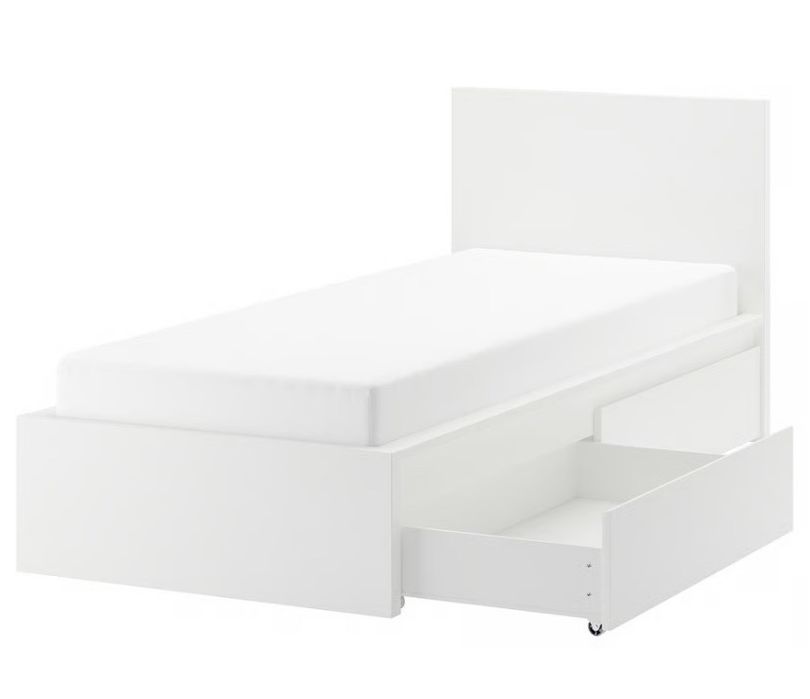 Cama de solteiro MALM IKEA branca 90 x 190 cm + colchao
