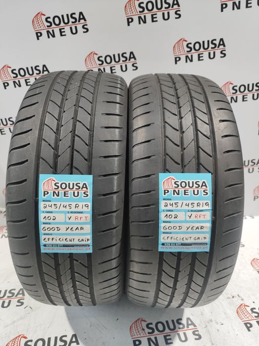 2 pneus semi novos 245-45R19 RFT Goodyear - Oferta os Portes
