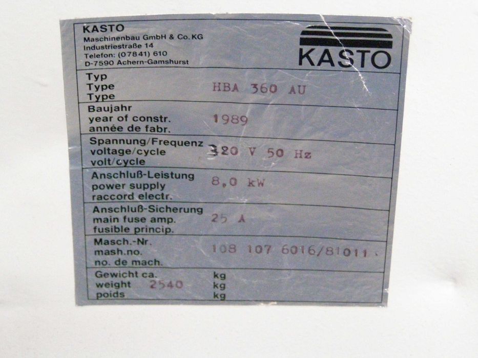 Przecinarka piła taśmowa KASTO HBA 360
