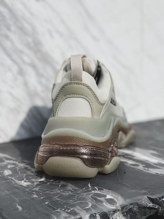 Buty Balenciaga Triple S clear sole milk beige transparent