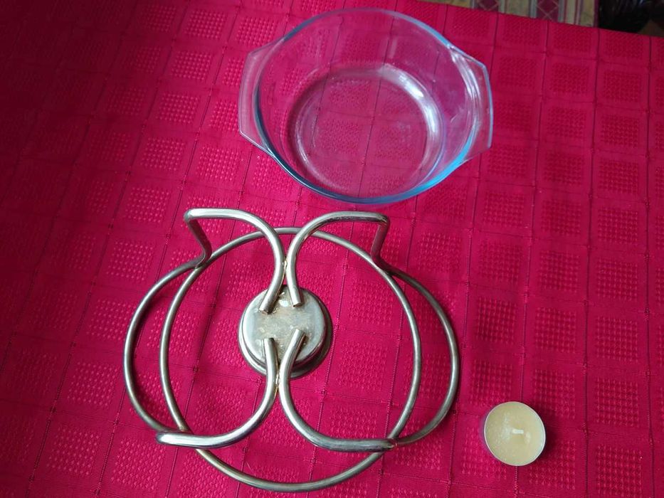 Naczynie żaroodporne, sosjerka z podgrzewaczem. Marinex