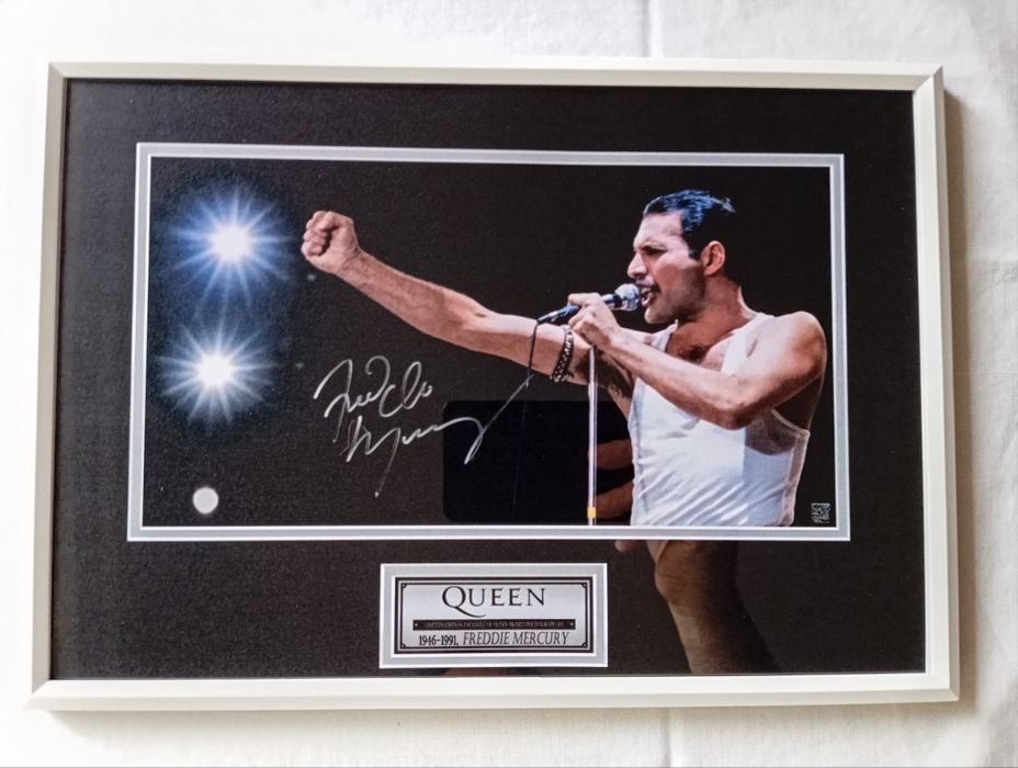 Moldura Queen Freddie Mercury com Autógrafo (A4)