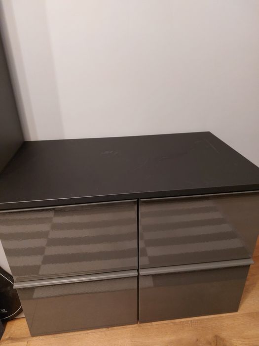 Szafka do łazienki ikea, Szafka łazienkowa antracyt połysk szuflady
