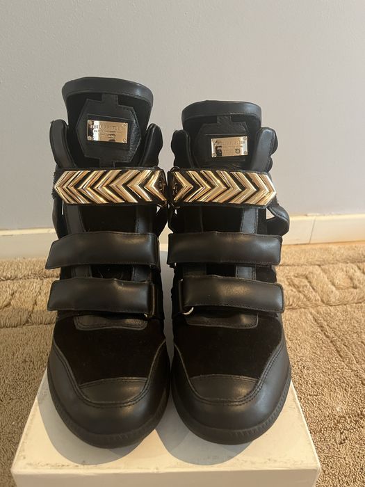 buty skórzane trampki na koturnie bekett