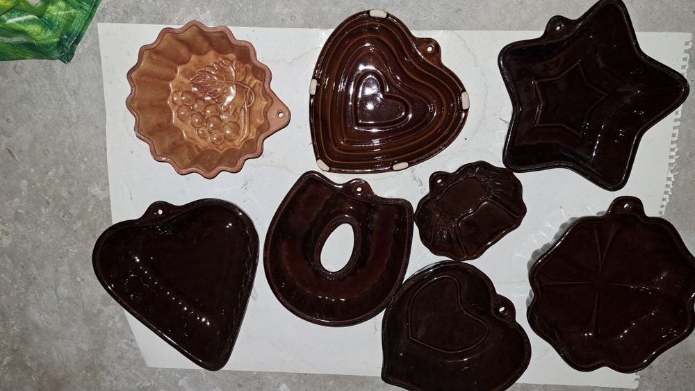 .Ceramiczne, stare formy do pieczenia.