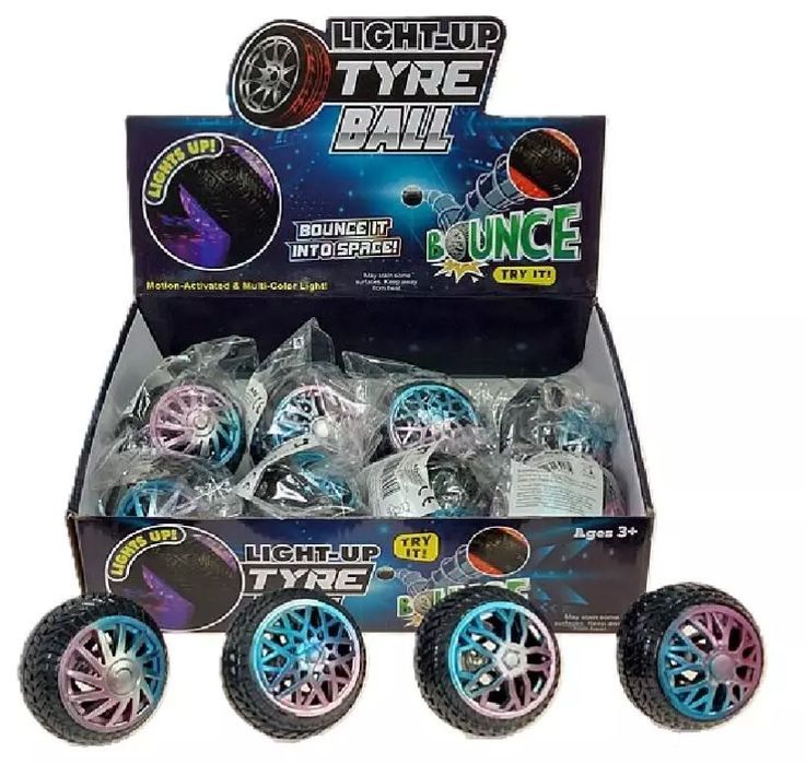 Piłeczka koło ze światłem 6.5cm (12szt). Adar