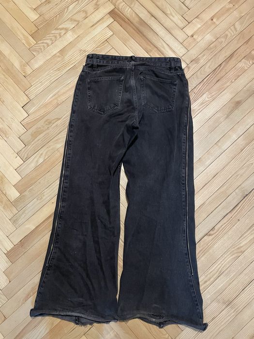 zara flared zip jeans