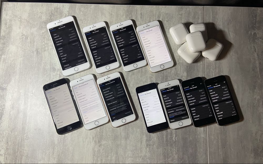 Iphone 8, Iphone 8 plus, Iphone 7, Iphone se1, AirPods 1/2