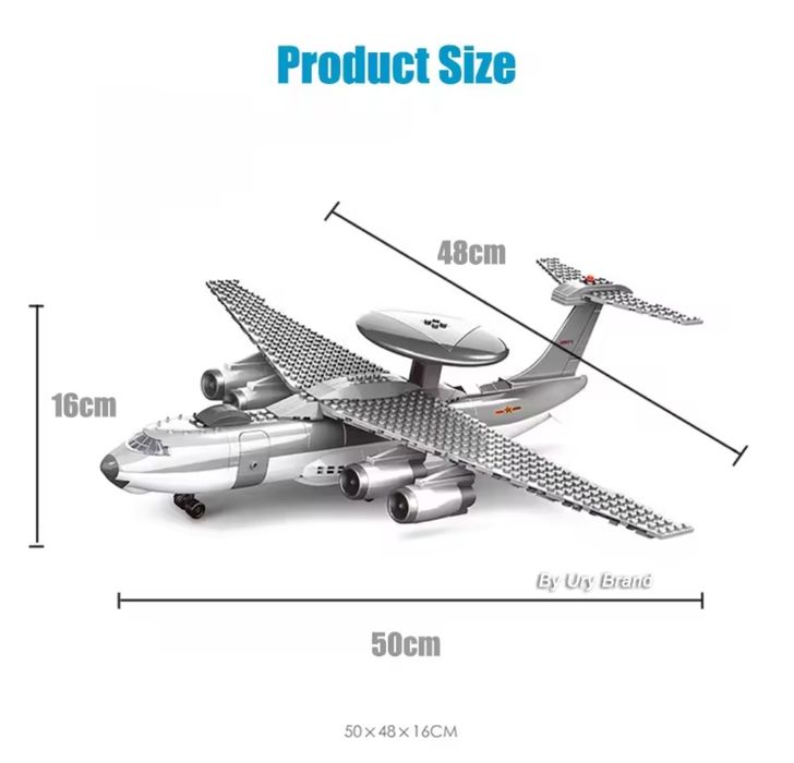 Конструктор военный самолёт разведки AWACS наведения сил поражения