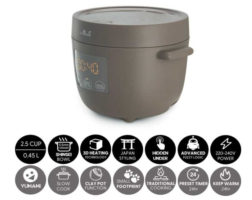 Ryżowar Yum Asia Tsuki 0,45l z ceramiczną miską
