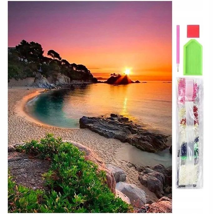 Haft diamentowy 5D 30x40cm mozaika zestaw zachód słońca koraliki obraz