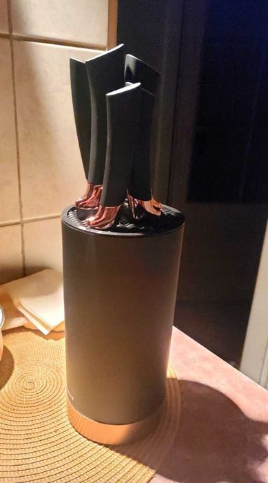 7w1 Zestaw Ostre Noże Kuchenne Stojak Blok Na Noże Stal Nierdzewna