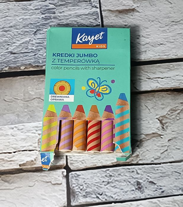 Kredki Jumbo z temperówką Kayet 6 sztuk