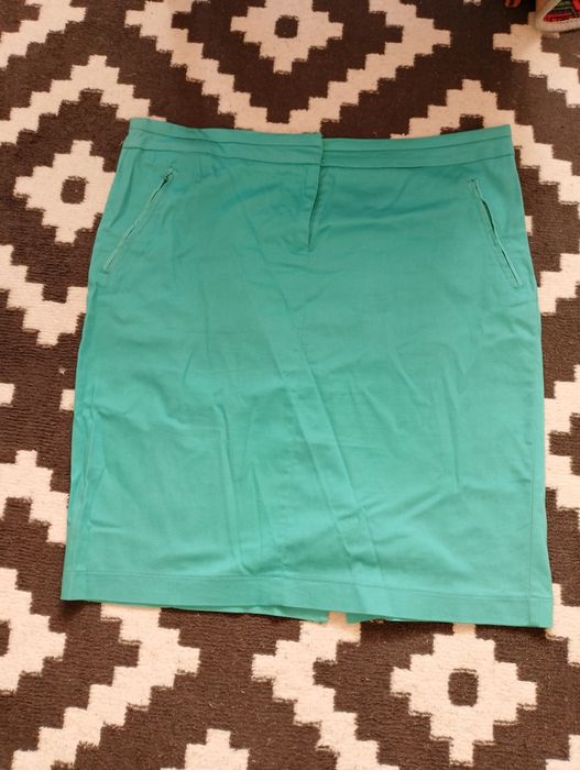 Spódnica ołówkowa prosta szmaragdowa bawełna