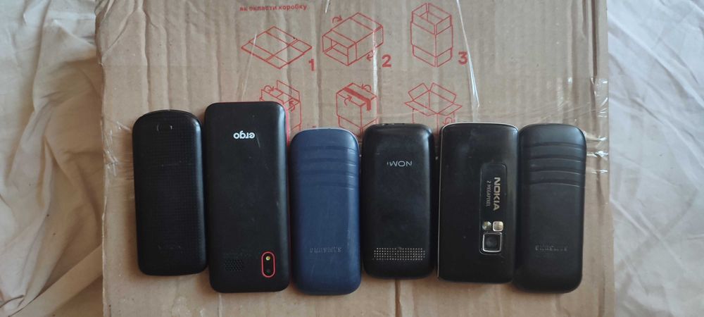 6 телефонів не робочих nokia samsung