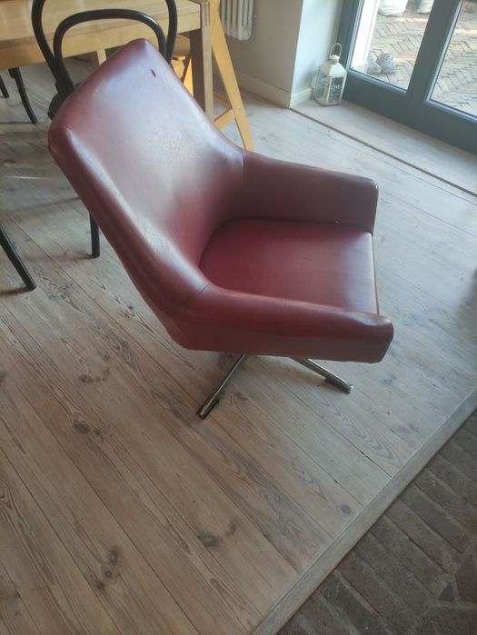 Fotel obrotowy klubowy kubełkowy retro PRL