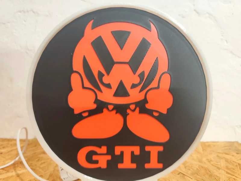 Lightbox luminaria decorativa VW Volkswagen GTI cx branca