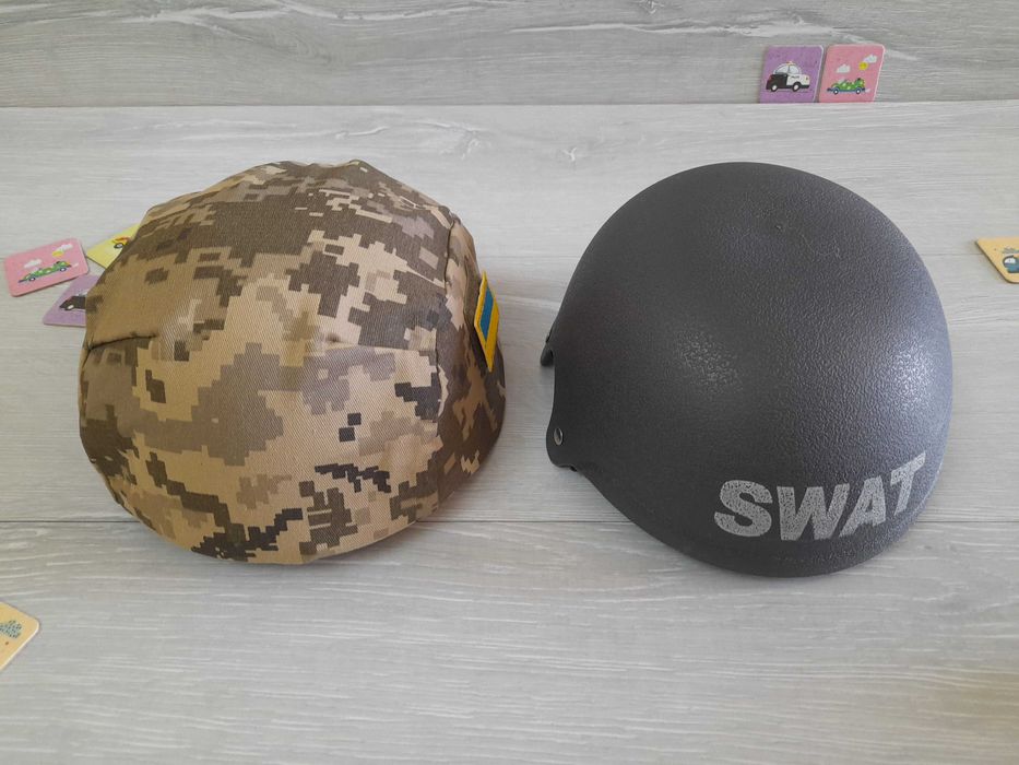 Каска детская военная + кавер к каске(чехол), пиксель ВСУ, SWAT,: 430 ...