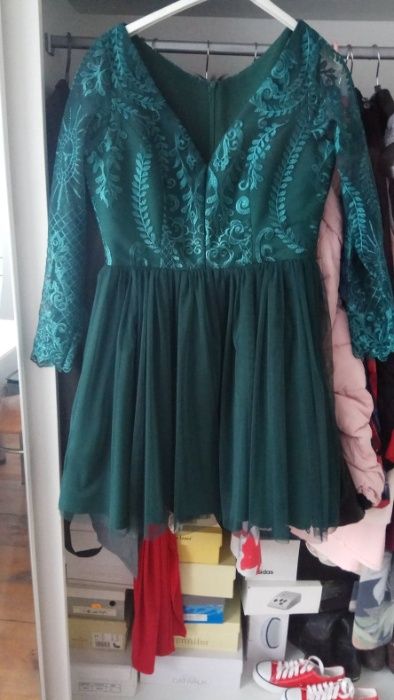 Sukienka butelkowa zieleń idealna na wesele lub studniówkę