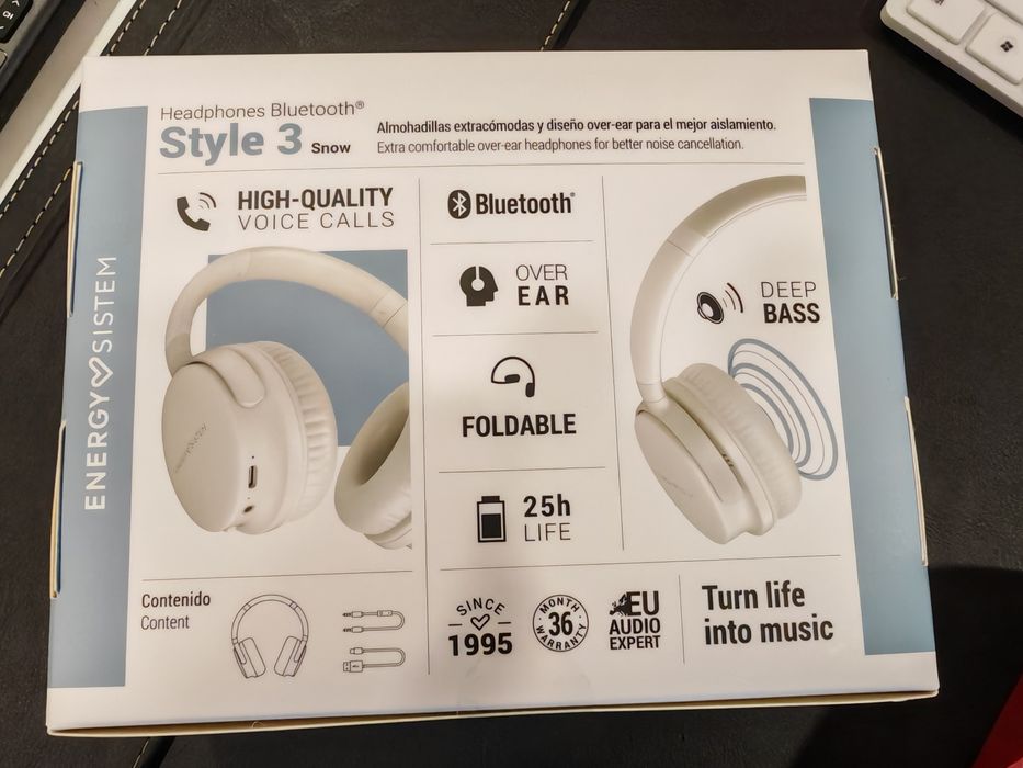 Headphones style 3 energy sistem branco e vermelho