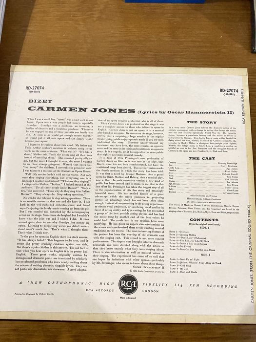 Vinil Carmen Jones OST - Georges Bizet