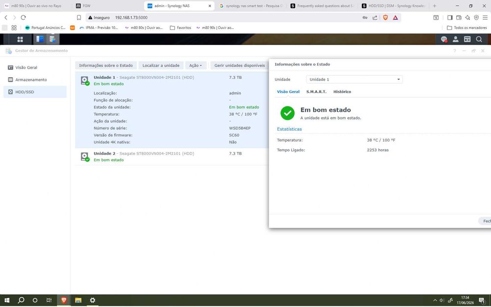 NAS Synology DiskStation DS723+ 2 baías 16T