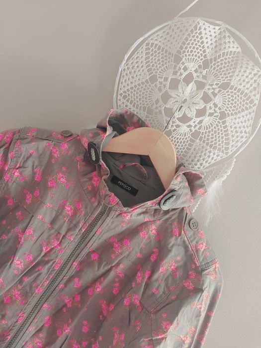 Kurtka parka 146,152, 11-12 lat w kwiaty Pep&Co