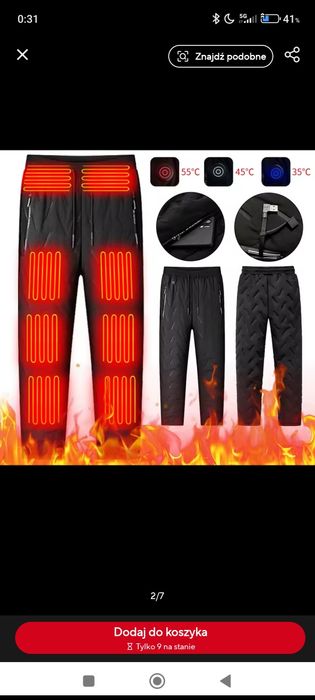 Unisexowe spodnie turystyczne z podgrzewaniem,