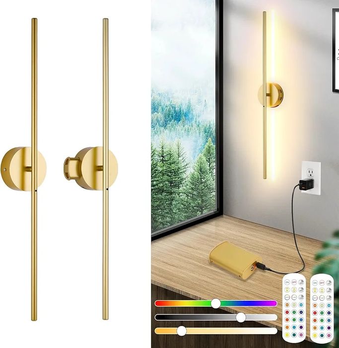 Zestaw 2 lamp ściennych kinkiety bezprzewodowych